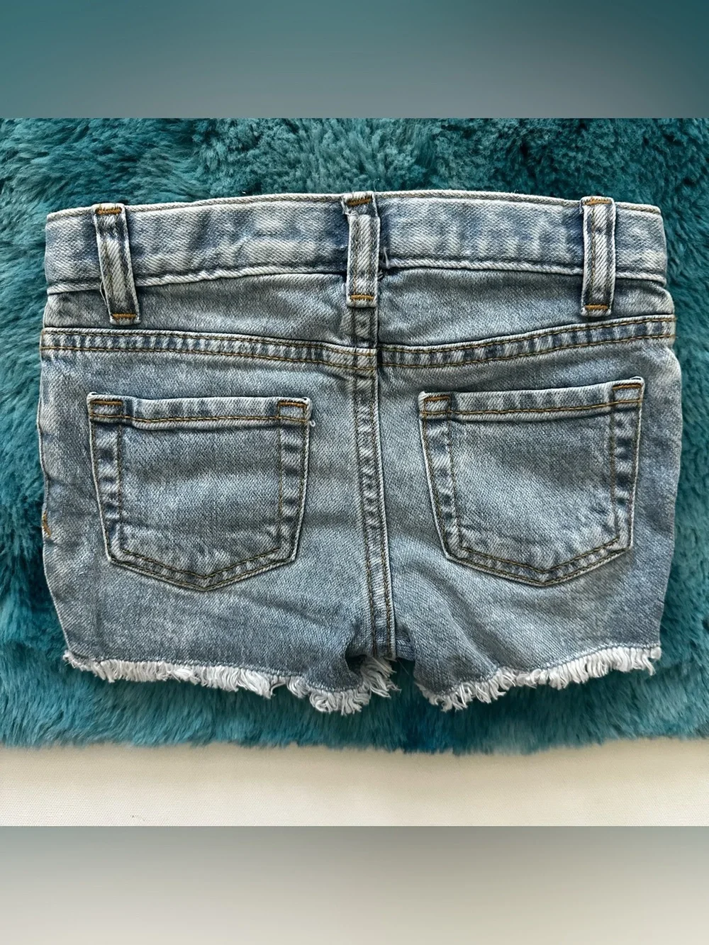 Cat & Jack Light Blue Embroidered Denim Fringe Shorts Size 3T